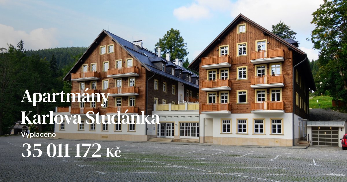 upvestcz's tweet photo. Dalším úspěšně splaceným úvěrem na @upvestcz je mezaninové financování projektu Apartmány Karlova Studánka.

Developerovi i participujícím investorům děkujeme za spolupráci.

#investice #nemovitosti #fintechcz #kbsmart #investovani #realestate #privatedebt https://t.co/DJZj9DSKC9