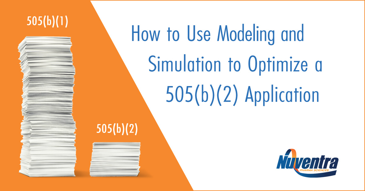 Nuventra's tweet photo. Modeling and simulation is a key tool in leveraging existing data to support a 505(b)(2) application. With modeling, different release profiles, formulations, or routes of administration can be explored. Learn more in the blog: https://t.co/DTggni1Th4 https://t.co/HRR49zqRRI