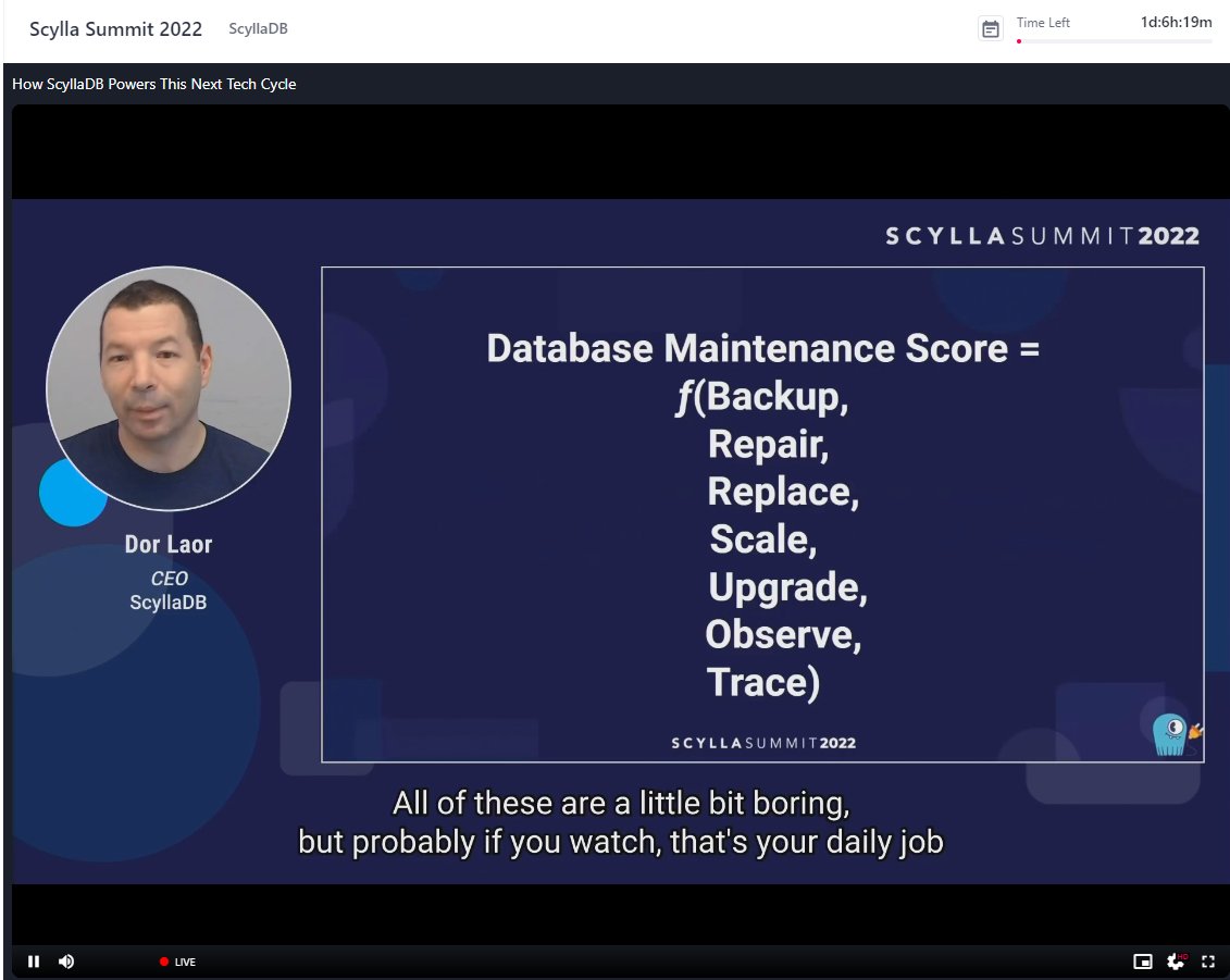 #ScyllaSummit

Watching this only reaffirms that we have made a right choice switching to #ScyllaDB