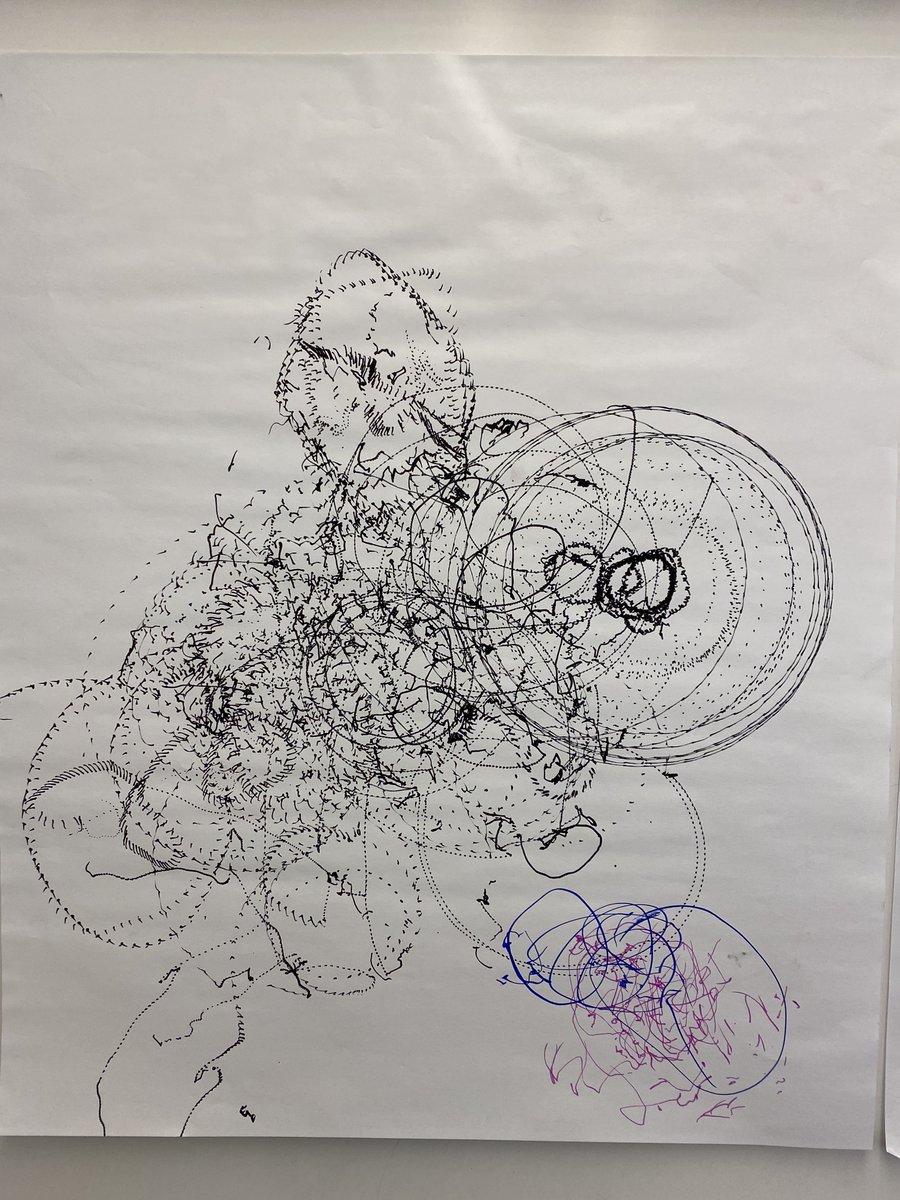 sully304's tweet photo. During one of my school visits, students created scribble/wiggle bots and created this masterpiece. What do you see? https://t.co/RQNpzAu17W