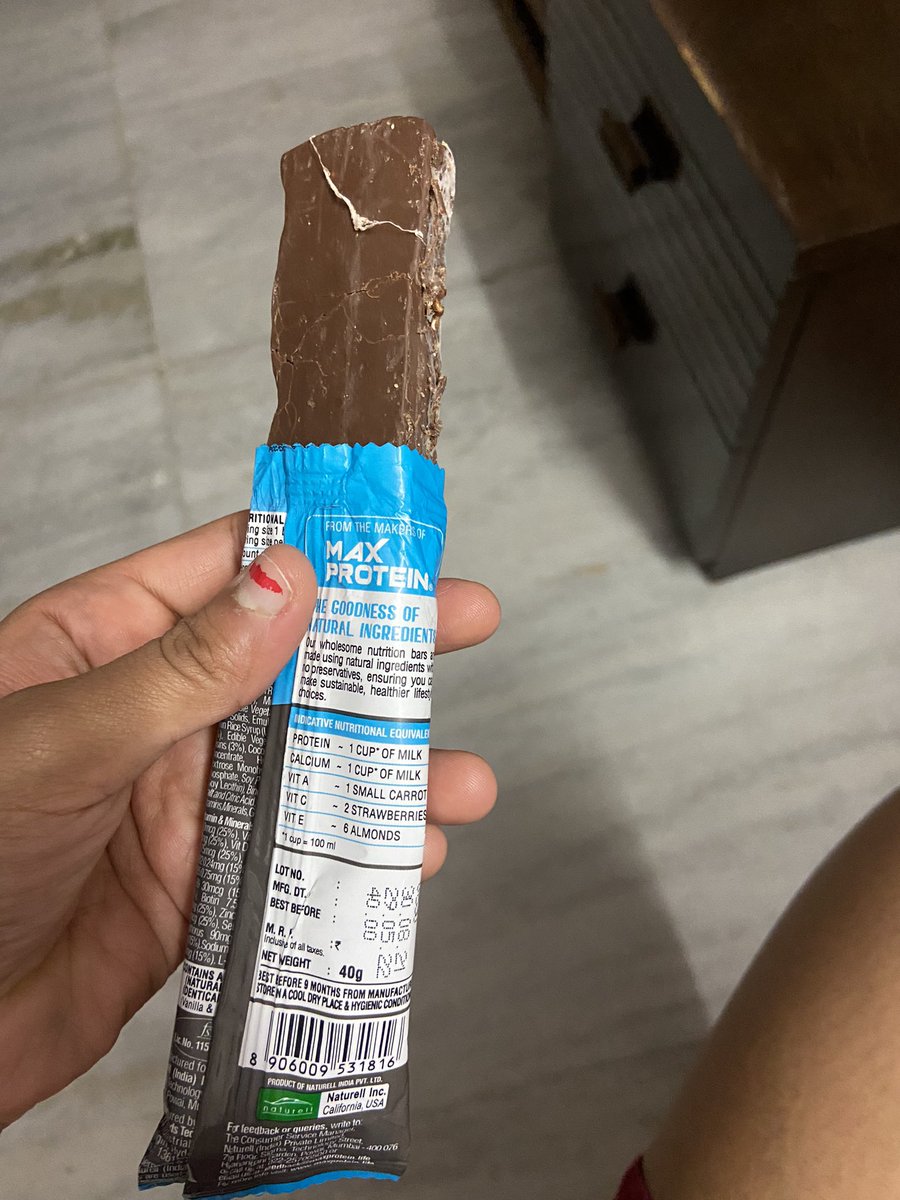 deviliciousmerl's tweet photo. @RitebiteNB just opened a Nutrition bar only to find it wrapped in a layer of white fungus. You should know that the expiry date mentioned on the pack is 29th May’22. I expect you guys to deliver better quality than this especially considering that this is meant for consumption. https://t.co/Xnk4VGFG46