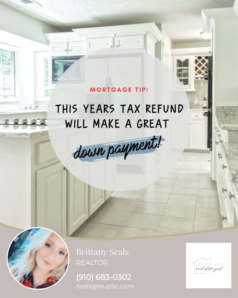 BriSealsRealtor's tweet photo. Saving for a new home this year? Add this year's tax refund to your savings and you'll be one step closer to owning your next home. 

#Mortgage #Savings #Tips #TaxRefund #DreamHome #NewYearNewHome #RealEstate #Property https://t.co/lFLFNT3Dal