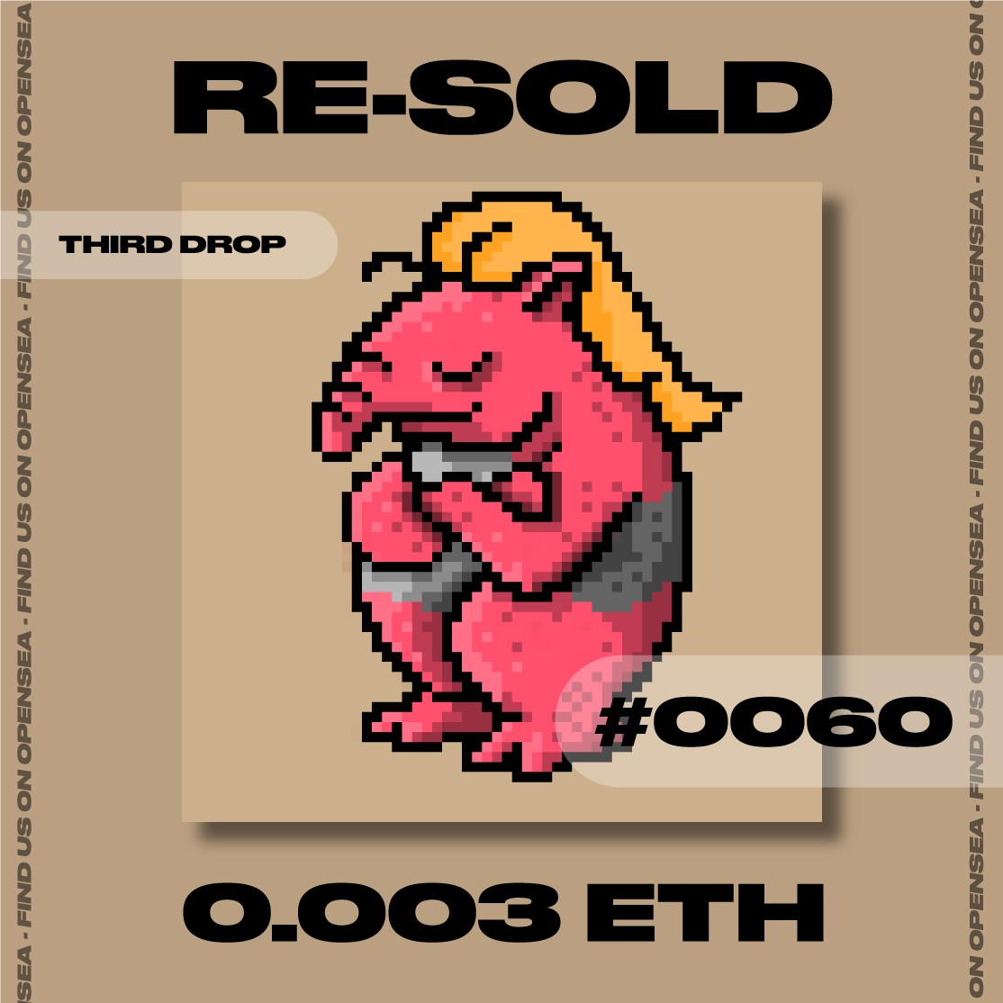 ❗FIRE! Fat Crypto Tapir #0060 is been RE-SOLD at 0.003 ETH❗

0.002➡️0.003 ETH
🔥THIS IS INCREDIBLE🔥

🚨Re-Sold at 0.004 Eth No Gas Fee🚨

Bring the tapirs to the moon 🚀
#NFTs #NFTGame #nftart #NFTdrop #NFTCommmunity #NFTartist #NFTCollection