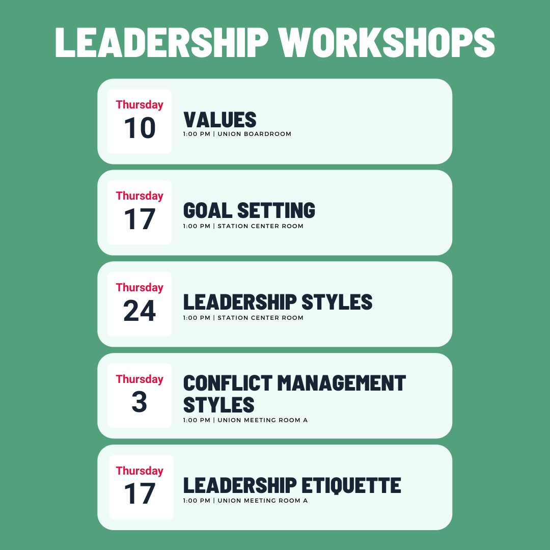 Lead Green workshops start TOMORROW! If you are interested in working towards your leadership certification make sure you attend these 👍🏻