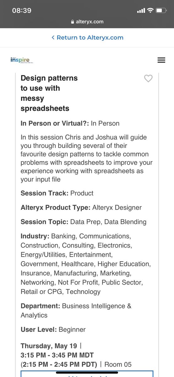 AlterTricks's tweet photo. Sign up for Alteryx Inspire https://t.co/jVR0FtulWf where you’ll be able to check out our joint session - Design patterns to use with messy spreadsheets https://t.co/jQqE7a6CpO