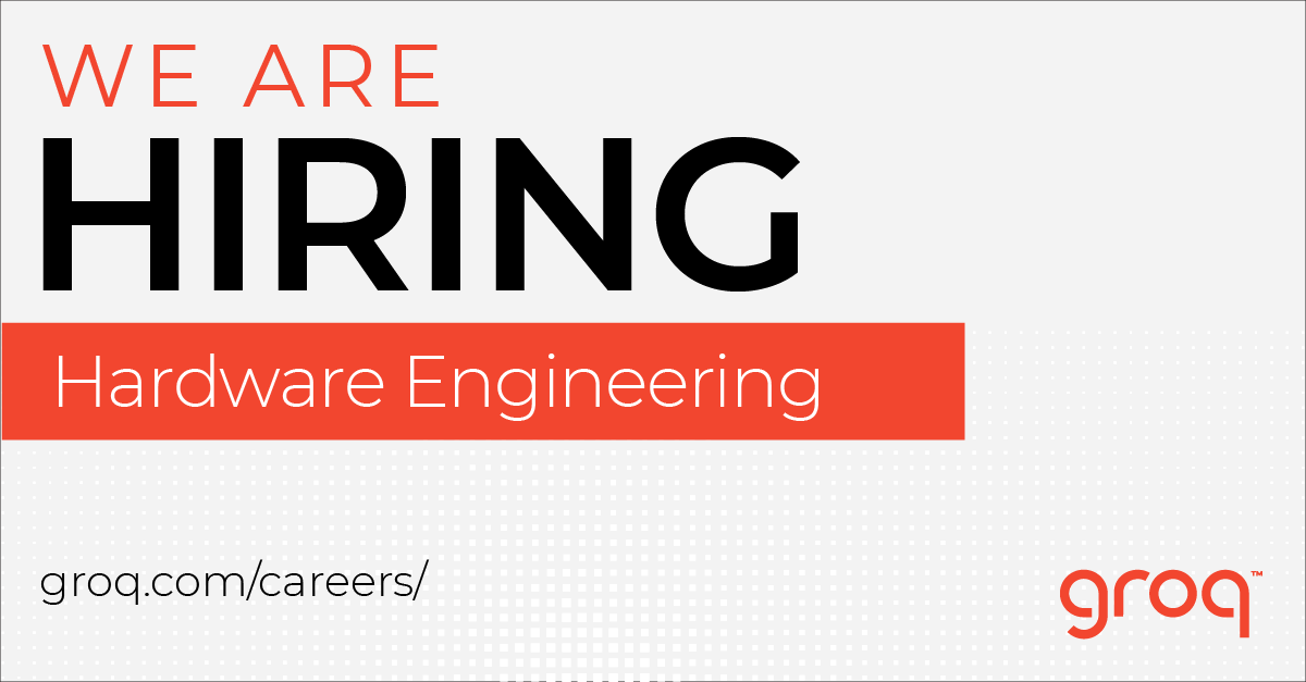 GroqInc's tweet photo. Are you humble, collaborative, curious, passionate, & full of grit? Come join the @GroqInc team as an #ASIC #PowerEngineer and work closely with internal interdisciplinary teams to help us build high-performance, power efficient chips for #AI applications.
https://t.co/Wr70hUDC6k https://t.co/8c0Cy6YEYI
