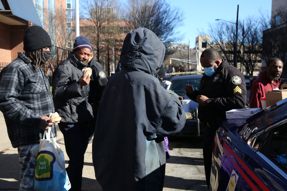 APD Officers with the Community Oriented Policing Section (COPS) work to bridge the gap between police &amp; the public every day. This morning, they passed out coffee &amp; donuts to the homeless community while engaging in meaningful conversations. #APDCares #CommunityPolicing