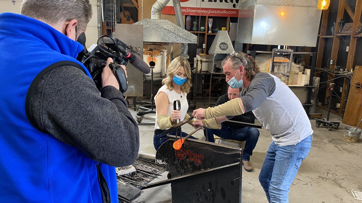 We were blown away at <a href="/blownawayglass1/">blownawayglassstudio</a> today with <a href="/JordynRead/">Jordyn Read TWN</a> - tune in tomorrow morning on the <a href="/weathernetwork/">The Weather Network</a> to see what we made! #centrewellington <a href="/OntarioTravel/">Destination Ontario</a> #ReDiscoverON #EloraFergus