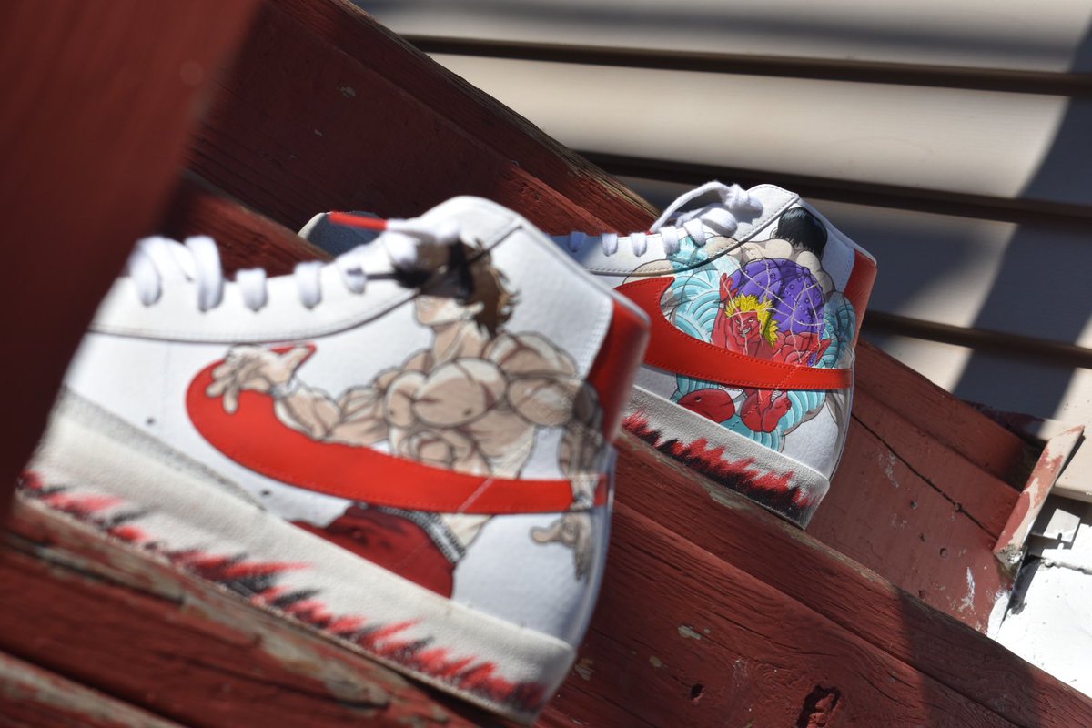 KyngRed_Kustomz's tweet photo. Fully completed BAKI custom Blazers.. @AngelusBrand #art #ArtistOnTwitter #artist #sneakers #customsneakers https://t.co/QqjDsbwpPp