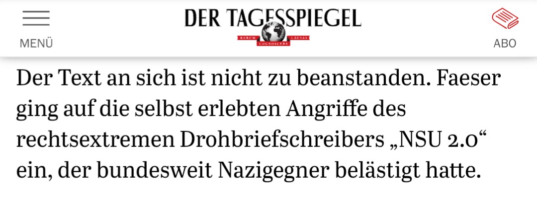 KimWinkler1312's tweet photo. Dass sich Frank Jansen nicht zu schade dafür ist, den Verfassungsschutz als Maß für politische Integrität heranzuziehen... Also eine Institition, die so lupenreine Demokraten wie #Maaßen hervorgebracht hat.
Wusste auch gar nicht, dass NSU 2.0 Menschen lediglich "belästigt" hat. https://t.co/UwqwEcWAqO