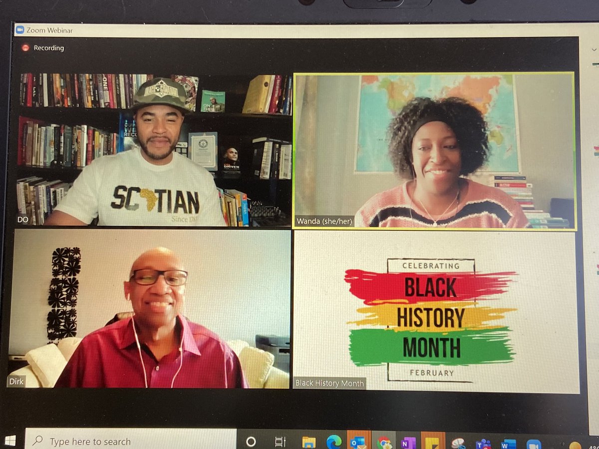 Grade 3-8 Falcons enjoying a great virtual discussion celebrating Black History Month with Canadian black authors and musicians! <a href="/dsbn/">District School Board of Niagara</a>