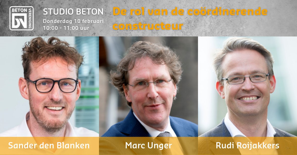 Ben jij erbij?#webinar #constructieveveiligheid over rol coördinerend constructeur. Sprekers Marc Unger, Rudi Roijakkers &amp; @sdenblanken  <a href="/RijksvastgoedNL/">Rijksvastgoedbedrijf</a> <a href="/ABTbv/">ABT</a> <a href="/VNconstructeurs/">VNconstructeurs</a>  @BAMInfra_nl 
Meer info 👉🏻 ow.ly/sxej50HQTP1
#concrete #constructie #constructeur #bouw #infra