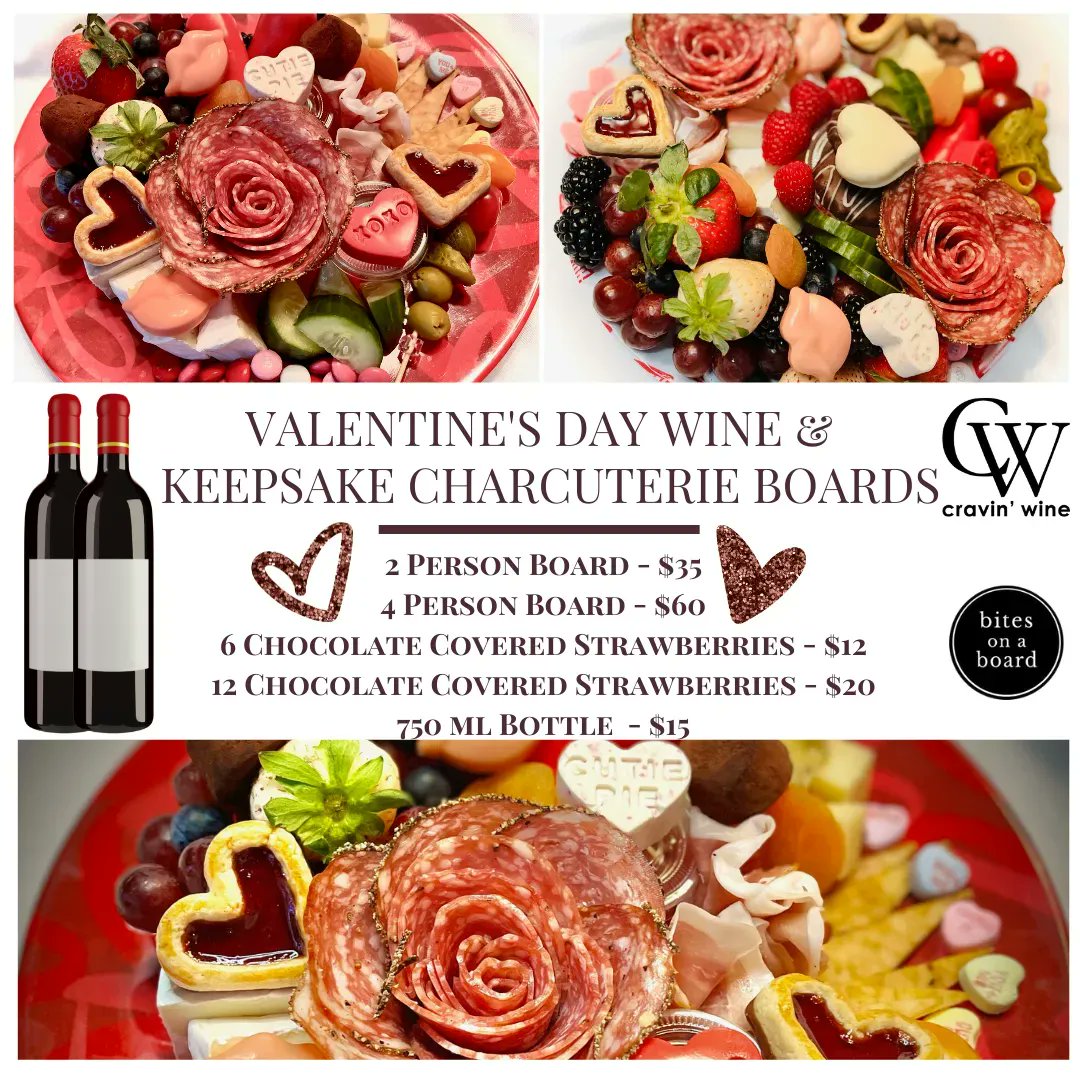 CravinWine's tweet photo. Preorder your charcuterie or chocolate covered strawberries and wine now!!! Pick up February, Friday 11th or Saturday 12th. Go to https://t.co/eeUdvNKWgk or call 252-514-2675 https://t.co/aAmbZnLkuN