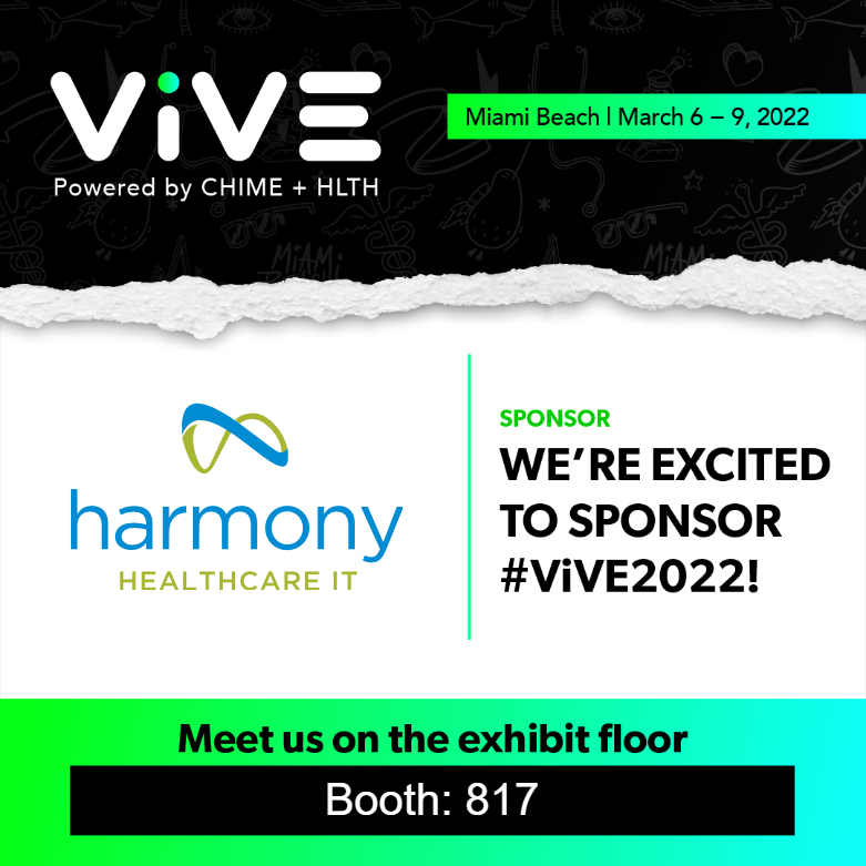 HarmonyHIT's tweet photo. We're looking forward to the first ViVE event in March. Swing by Booth 817 to discuss your legacy data management needs or visit the link to schedule a meeting over drinks, a meal or on the exhibition floor - https://t.co/INlNYV36EJ  #ViVE2022 https://t.co/y2naaYoruG