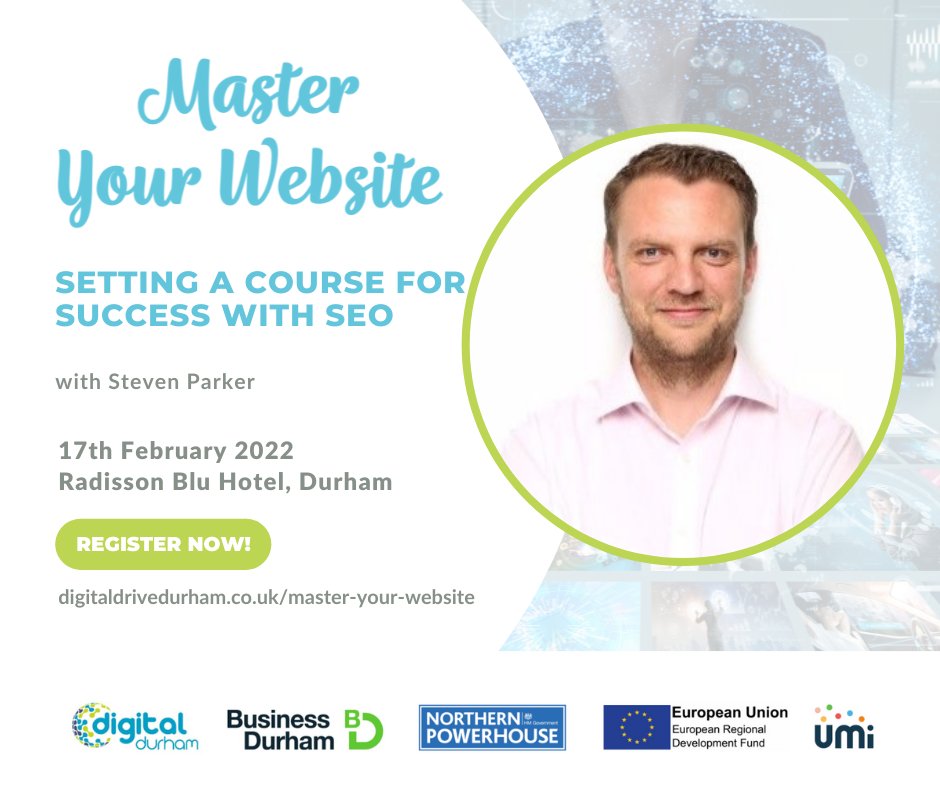 Is your business looking to create a successful SEO strategy?

<a href="/stevenparkerseo/">Steven Parker</a> will be joining us on the 17th of February at the Radisson Blu Hotel, Durham for our Master Your Website Event. Stevens session will look at the SEO essentials... Book now👇🏻 
orlo.uk/eKU9M