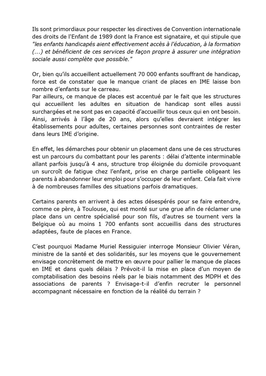 MRessiguier's tweet photo. đŽđ #QuestionEcrite au #Gouvernement :
"PRISE EN CHARGE DES ENFANTS EN SITUATION DE HANDICAP :
POUR UNE SOCIĂTĂ RĂELLEMENT INCLUSIVE !"
#AED
#AESH
#IME
#Inclusion
#MDPH
#CDAPH https://t.co/9DW2dAynXd
