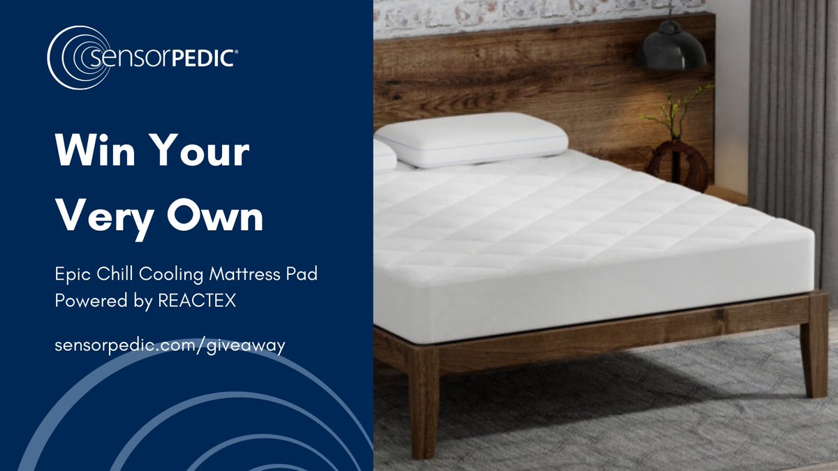 SensorPEDIC's tweet photo. 🚨 GIVEAWAY 🚨 
Are you ready for the #BestSleepEver? Enter to win your own SensorPEDIC Epic Chill Cooling Mattress Pad ❄️
💤 Follow us @SensorPEDIC
💤 RT &amp; Like 💙
💤 Tag a sleep-obsessed friend   
💤 Enter our raffle: https://t.co/qhRhOoQ4gM
💤 Ends 11:59pm EST 2/11/2022 https://t.co/2vJscwC28B