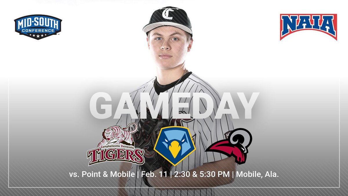 CTigersBaseball's tweet photo. SEASON OPENER! Baseball is back! 

🆚 @PointSkyhawks &amp; @UMobileRams
📍 Mobile, Ala.
🕝2:30 ET vs. Point &amp; 5:30 PM vs. Mobile
📺 https://t.co/FswtIreK9D
📊 vs. Point https://t.co/PyJrAJyEUT
📊 vs. Mobile https://t.co/WM07ys2qtY
#️⃣ #GAMEDAY #WeAreCU https://t.co/WKu3KCkaTG