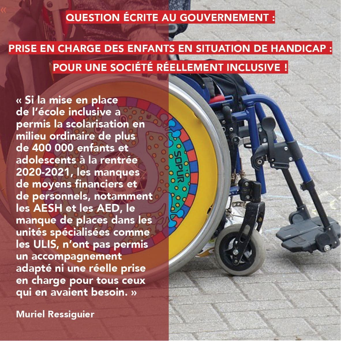 MRessiguier's tweet photo. đŽđ #QuestionEcrite au #Gouvernement :
"PRISE EN CHARGE DES ENFANTS EN SITUATION DE HANDICAP :
POUR UNE SOCIĂTĂ RĂELLEMENT INCLUSIVE !"
#AED
#AESH
#IME
#Inclusion
#MDPH
#CDAPH https://t.co/9DW2dAynXd