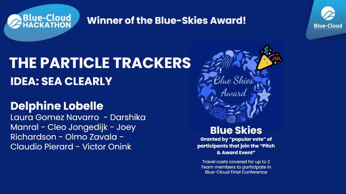 BlueCloudEU's tweet photo. We are thrilled to announce the winners of the Blue-Cloud Hackathon! #BCHackathon
Amazing work from all teams, we are looking forward to seeing YOU on the Blue-Cloud platform. 
Let's tackle #ocean challenges together: https://t.co/PmPl55GlZt https://t.co/bXHdGlqGb2