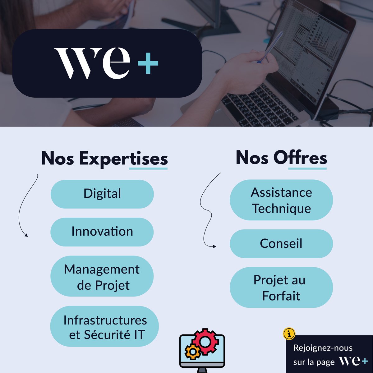 Quadra Informatique devient we+ ! ✅

Nous mobilisons notre intelligence collective, au service des clients, pour accompagner leurs projets de transformation du cadrage amont jusqu’à la réalisation. 

Rendez-vous sur la page LinkedIn we+ 👉 linkedin.com/company/we-plus