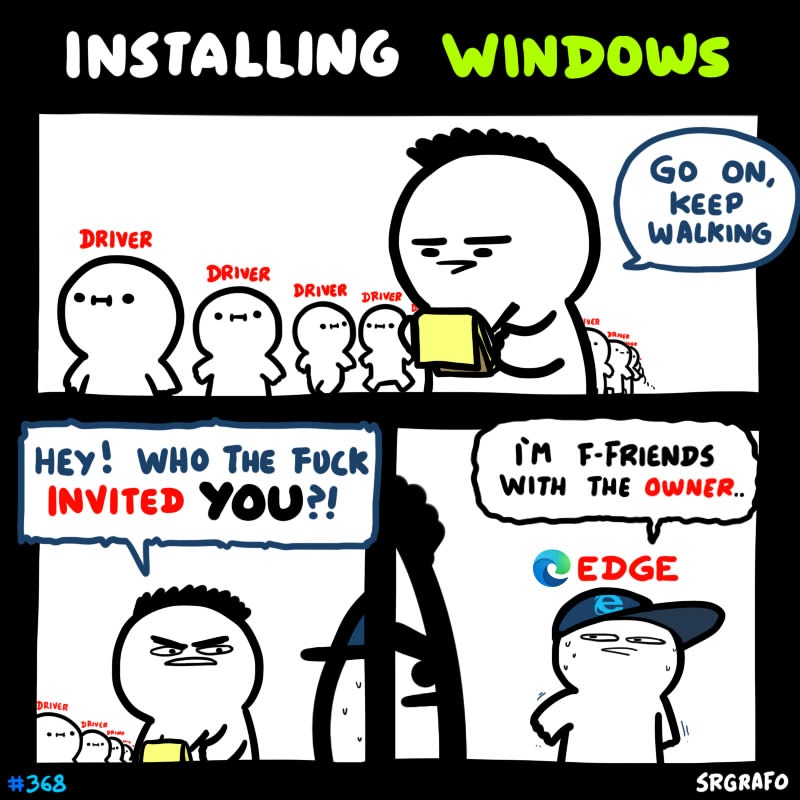 OfficialPCMR's tweet photo. "I'm also going to add OneDrive, even though you disabled it 17 times, and a Candy Crush app right in your start menu".

https://t.co/61tEdBRuzk https://t.co/oYRnPOcAt6