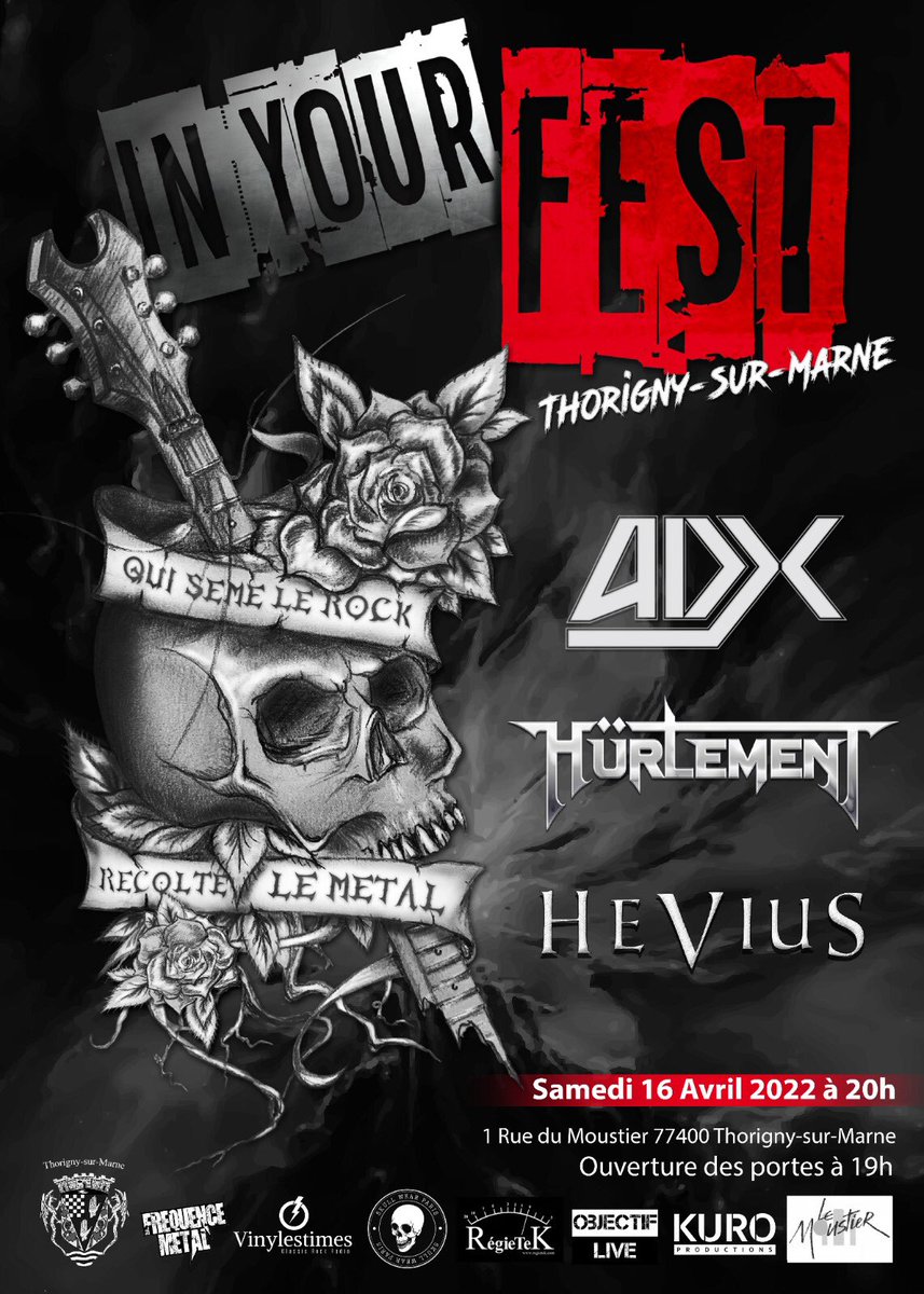 fest_your's tweet photo. Rendez vous le 16 Avril 2022 avec ADX, Hürlement, Hevius pour un concert Heavy Metal à Thorigny sur Marne
Toutes les infos ici —>
https://t.co/WrhdkG11BZ https://t.co/eWt4pFaRYD