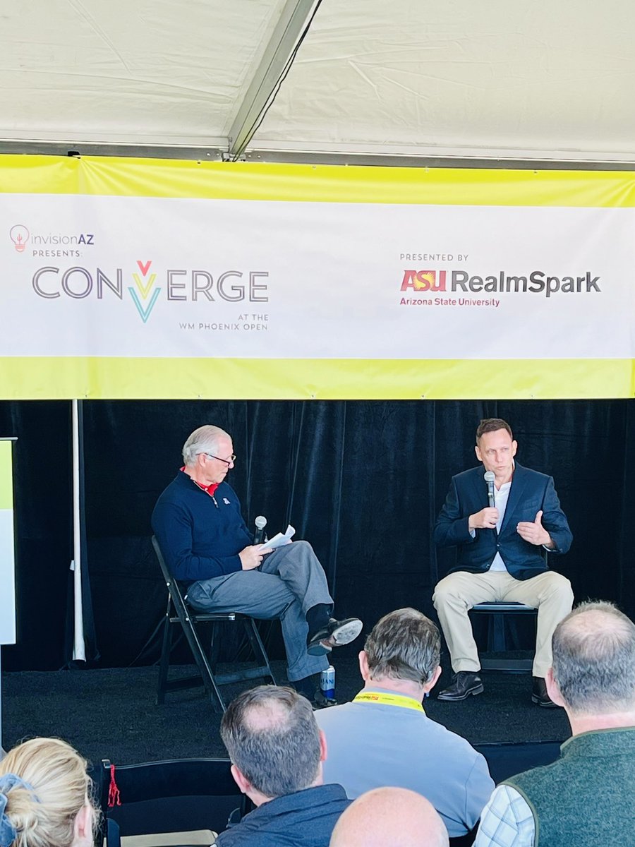 #Converge2022 is happening now <a href="/WMPhoenixOpen/">WM Phoenix Open</a> Thank you <a href="/UArizonaPres/">UofA Executive Office of the President</a> and Peter Thiel - I think we almost convinced him to move to #AZ