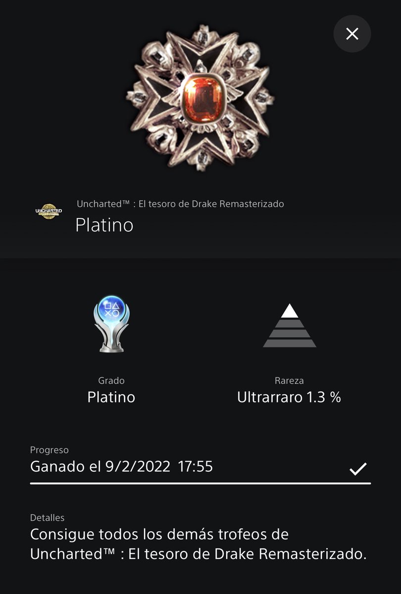 RibbonGirlArms's tweet photo. Platino del primer #Uncharted #ElTesorodeDrake calentito. Lo cierto el nivel aplastante o brutal de dificultad le sientan como un guante a este juego. A pesar de los años me sigue gustando mucho. Genial juego de Amy Henning la mama de Nathan. Ahora a por la joya, el Uncharted 2. https://t.co/TXkvxipfrt