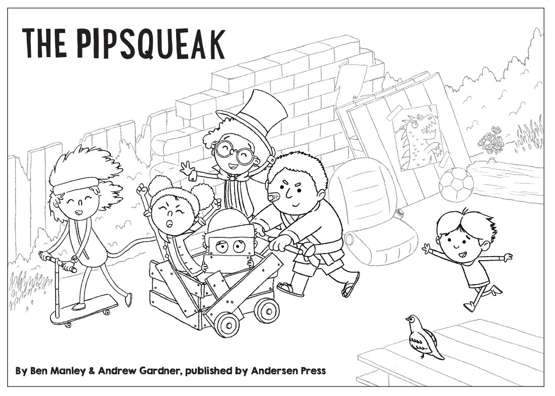 Join the gang and add colour to this fantastic scene from <a href="/bnmnly/">Ben Manley</a> and @iamagardner's The Pipsqueak! 

andersenpress.co.uk/wp-content/upl…