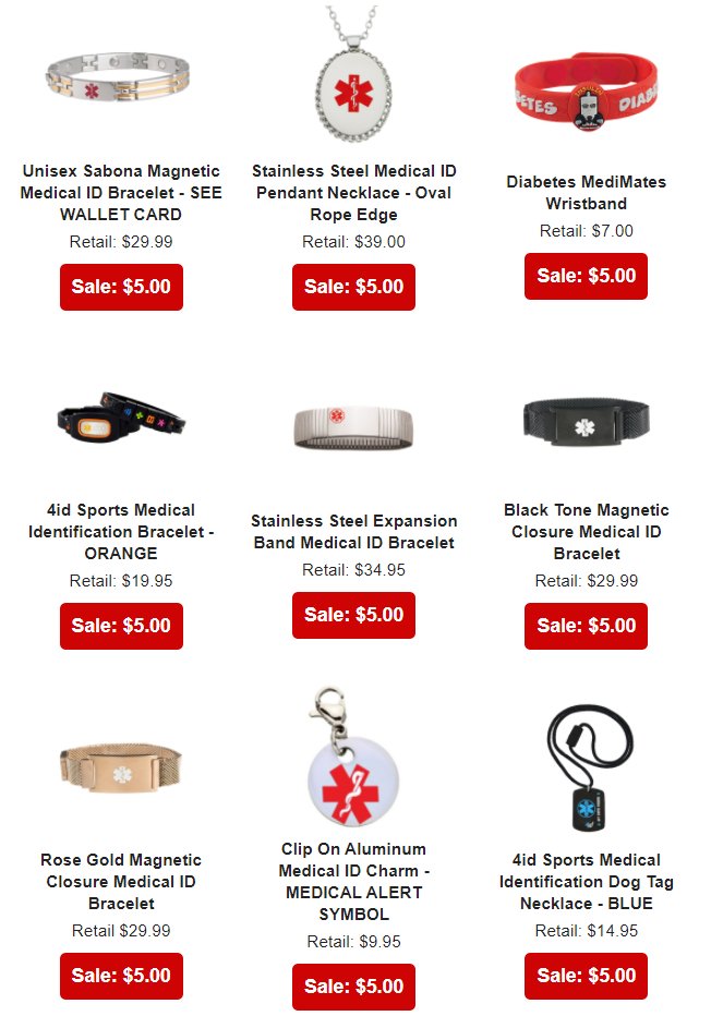 ElegantMedAlert's tweet photo. Five Dollar Flash Sale!

SHOP SALE: https://t.co/6CZBqlDUrA
Sale ends 2/11/2022 11PM EST
OR UNTIL SUPPLIES LAST!

#fivedollarsale #dollarsale #medicalid https://t.co/E5RVyFapGk