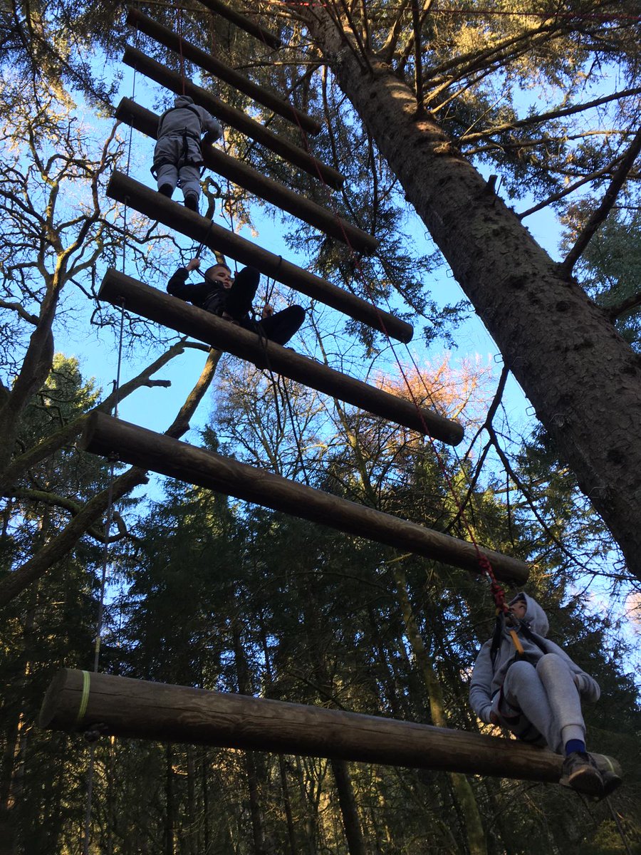 Climbing high through teamwork-our P7s at Dalguise on Day 3.