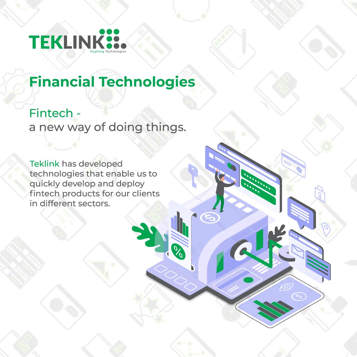 TeklinkG's tweet photo. Teklink provides guidance and support to organizations as they move through technological growth.
We are here to help you!. From business model and product development through to business scaling, and beyond.
Explore our fintech solution offerings
👉https://t.co/9R5ZdXx4ul https://t.co/2bTRcIZBnt