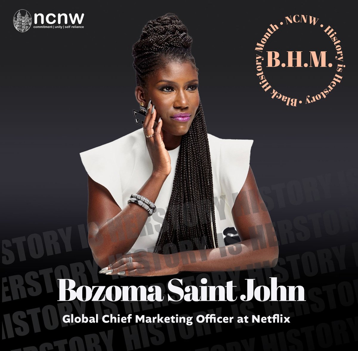 Bozoma Saint John is the Global Chief Marketing Officer at Netflix, the world’s leading streaming entertainment service. Her career has been marked by induction into the American Advertising Federation Hall of Achievement and many more! (Credit: BozomaSaintJohn.com) #BHM