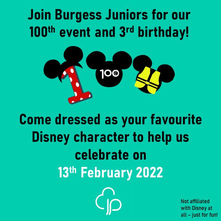 Burgessjuniors's tweet photo. Whether you want to bounce like Tigger, let it go like Elsa, or fly like the wind like Bullseye... we can’t wait to see you at our special 100th event and birthday celebration this Sunday! https://t.co/fc2EKBV8mk