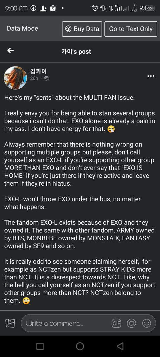 _younddadda96's tweet photo. Label us as a not belong to fandom just because we stan another group. Look at her bio haha lowkey means silent fan not a slight fan. You even label urself as a sm stan lmao te bobo mo nmn #SaveExo https://t.co/0ClreemuTG
