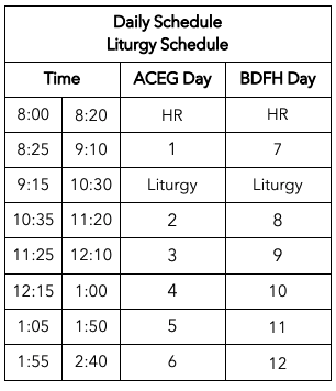 LSCHS_Students's tweet photo. Today's Liturgy Schedule https://t.co/AlcItG8W3y