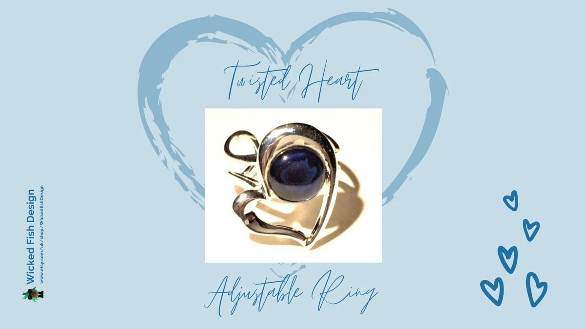 WickedFishBiz's tweet photo. Twisted Heart Ring in Abalone Blue by Wicked Fish Design https://t.co/McvpRXsTYV  - adjustable heart ring  to celebrate Valentine's Day!  #jewellery #jewelrydesigner #instajewelry #lovejewelry #jewelryhandmade #shellring #abalone #valentinesday #valentines #wickedfishdesign https://t.co/niUxpNNBTy