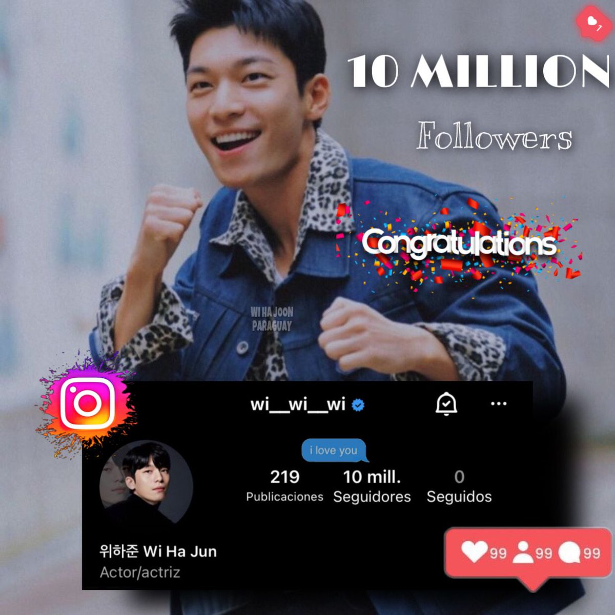 WiHajoonpy's tweet photo. Nuestro chico llegó a los 10M de seguidores en su cuenta de Instagram 🎉🎊😍
Muchas felicidades Ha Joon te amamos ❤💕

#WiHajoon #위하준 #BadAndCrazy
  #WiHaJun #LittleWomen
 #SquidGame https://t.co/tQWQRJ08WK