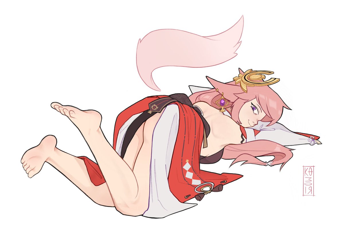 koumoridraws's tweet photo. I haven't drawn genshin for year but Yae Miko is nice https://t.co/EHHTLz11Rq