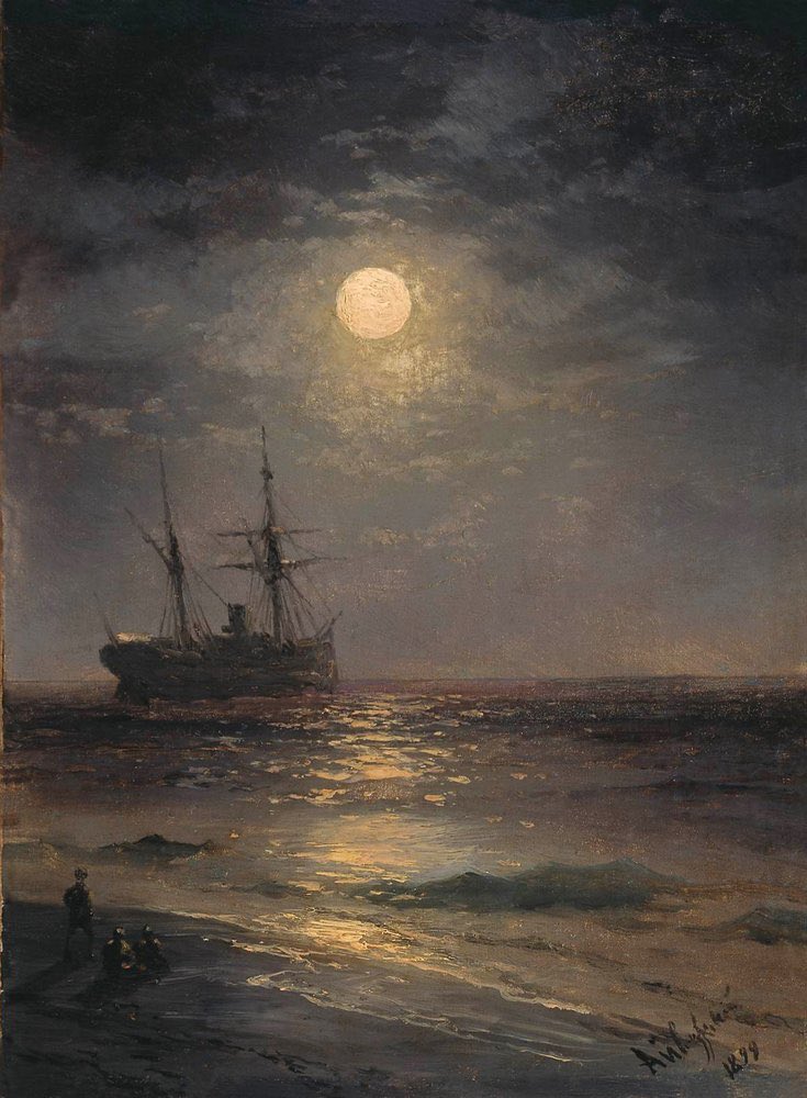 Arteymas_'s tweet photo. Noche lunar, 1899, Iván Aivazovski https://t.co/8oKbvLnvMl