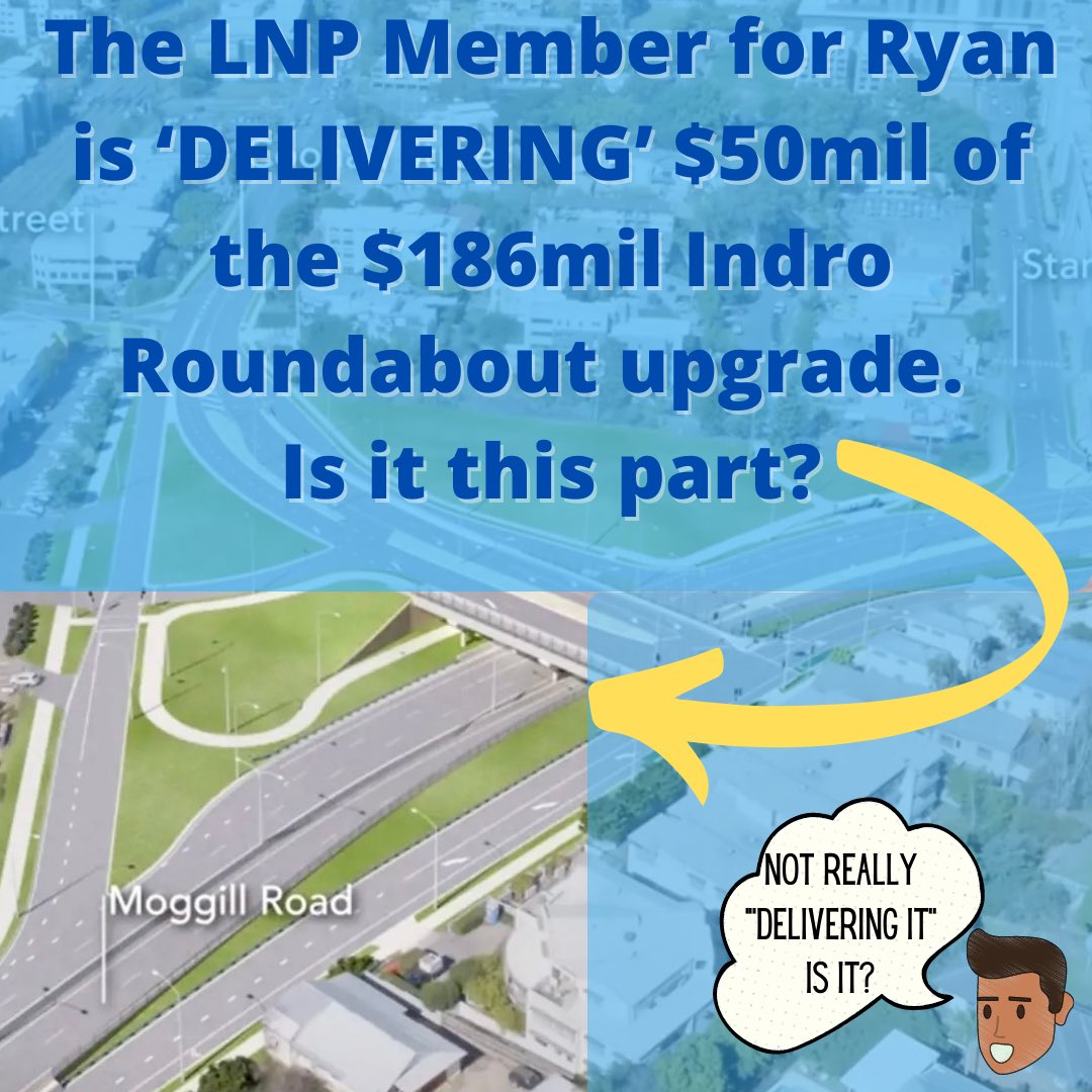 Peter_Cossar's tweet photo. The Member for Ryan’s team is out with signs: "delivering the Indooroopilly Roundabout upgrade". The Infrastructure Australia Website has the feds giving only $50mil. The people of Ryan deserve honesty #laborforryan #betteropportunities #bestchoiceforryan  #TurnRyanRed #RyanVotes https://t.co/vcQXRy20AR