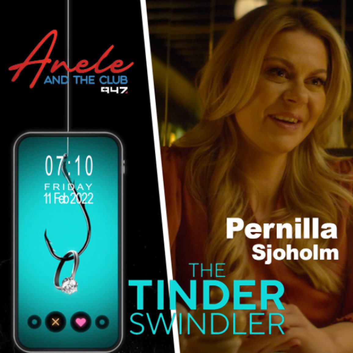 AneleAndTheClub's tweet photo. #TinderSwindler has taken the world by storm and #AneleAndTheClubOn947 have front row seats to all the details!
Pernilla Sjoholm joins us this Friday!
Are you ready?
#PostLikeSimon #PeterIsDown #AneleAndTheClubOn947 @Anele @FrankieFire @ThembiMrototo @CindyPoluta @947 https://t.co/C8Ij6jqYo8