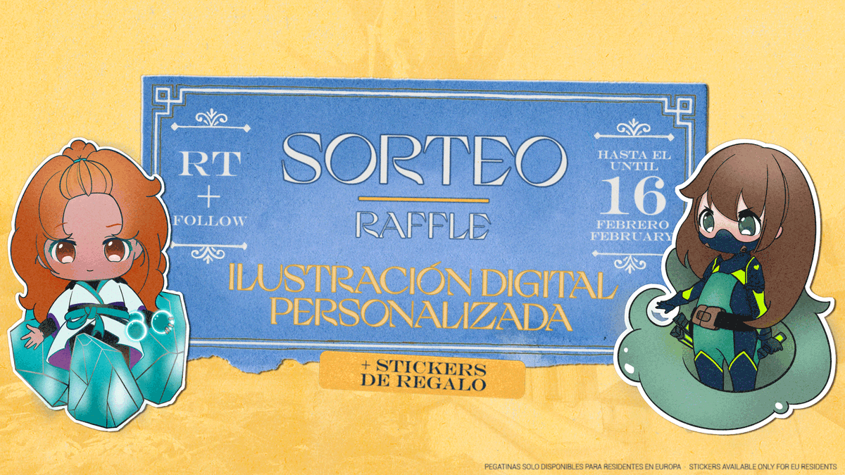 emmapache_'s tweet photo. ✨🎨 SORTEO ILUSTRACIÓN DIGITAL BASADA EN TI Y TU AGENTE DE VALORANT

Además, si resides en EU te enviaré también pegatinas con el resultado. 😊 ¡Espero que os guste la idea!

Para participar:
🔄 RT a este tweet
➡️ Follow @emmapache_ https://t.co/E9ecWPgDZk