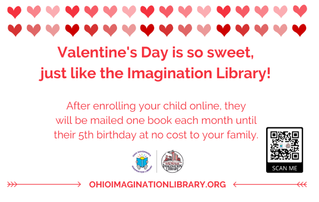 SSTRegion4's tweet photo. EC Colleagues- here's some important info & a great flyer to send home for Valentine’s Day to promote ODE's Imagination Library. https://t.co/QAS5KHhyDn #BuildingLifelongReaders https://t.co/ydjNMmNgv6