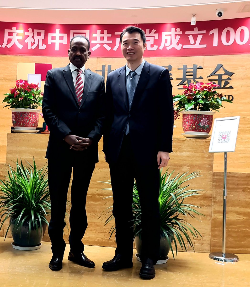 ETEmbassyPEK's tweet photo. Amb.@TToga9 Met with Mr Song Chair,#CADFUND n discussed z ongoing cooperation b/n z fund and 🇪🇹.They discussed z vital  importance of financing more investments in z context of post COVID 19 recovery n reconstruction and rehabilitation program in #Ethiopia,within FOCAC framework. https://t.co/iIoggS3Obx