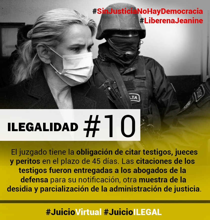 JeanineAnez's tweet photo. Y MAS ilegalidades.
#JuicioVirtual
#JuicioILEGAL
#LiberenAJeanine
#LiberenALosPresosPolíticos
#Justicia https://t.co/rW8hno9opL