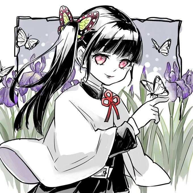MiyakoさんがTwitterに投稿した栗花落カナヲ(鬼滅の刃)のイラスト。