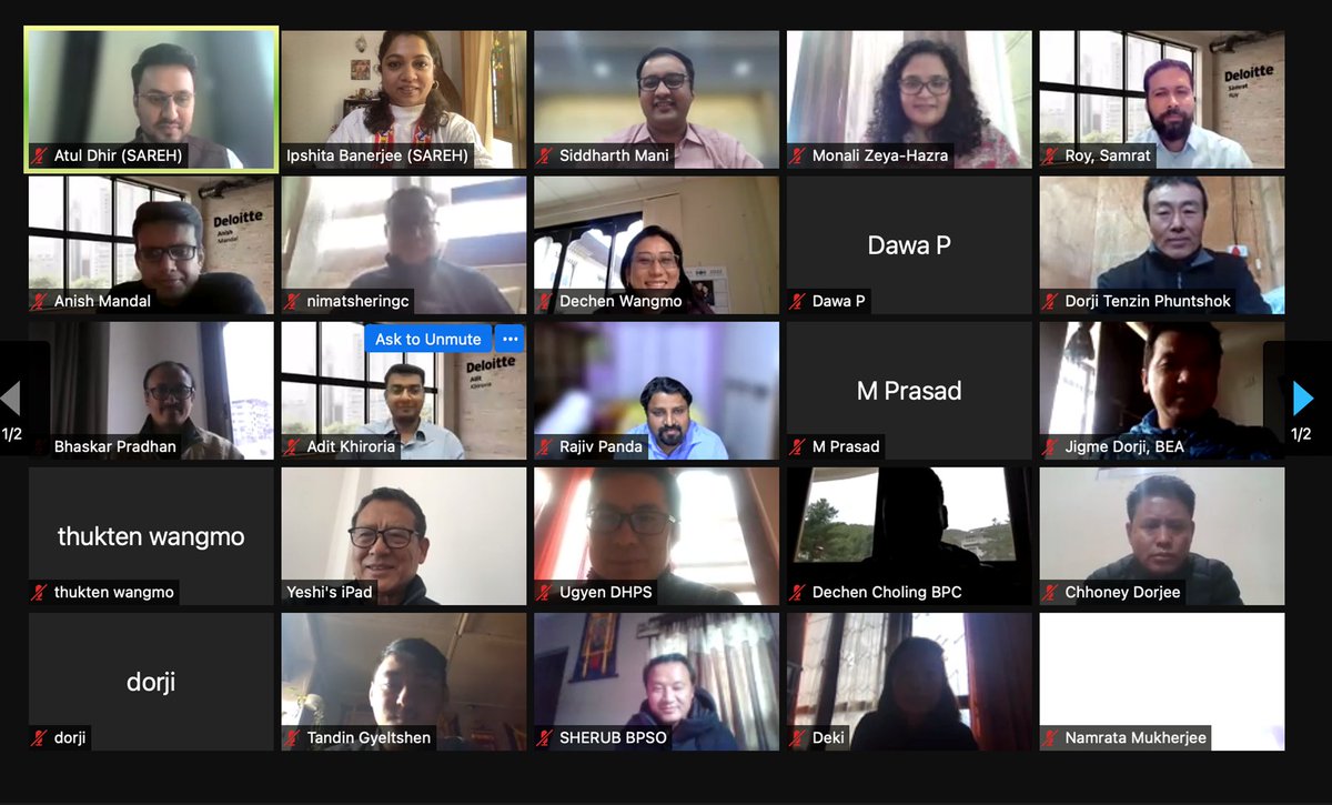 SAsiaEnergyHub's tweet photo. Thank you, to the over 25 Bhutan stakeholders from Druk Green Power Corporation #DGPC, Dagachhu Hydro Power Corporation #DHPC, Bhutan Power Corporation #BPC, Bhutan Power System Operators #BPSO, and Bhutan Electricity Authority #BEA for your guidance & participation. https://t.co/x9bs7UCwcI