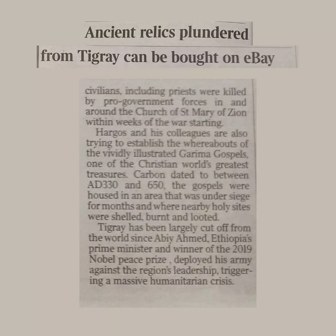 Extracted from The Times UK, this article talks about Ethiopian relics that have been sold on eBay... What are your thoughts about this?  #NonProfit #TheTimesUK #Ethiopia
